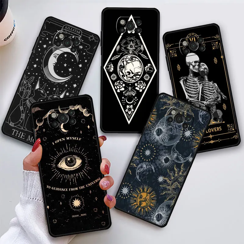 Custodia Morbida Per Xiaomi Poco M3 F1 X4 Gt X3 Pro M4Pro 5G X4 X3 X5 Nfc C40 X3 Gt C50 Custodia Antiurto Death Tarot Cute Cat