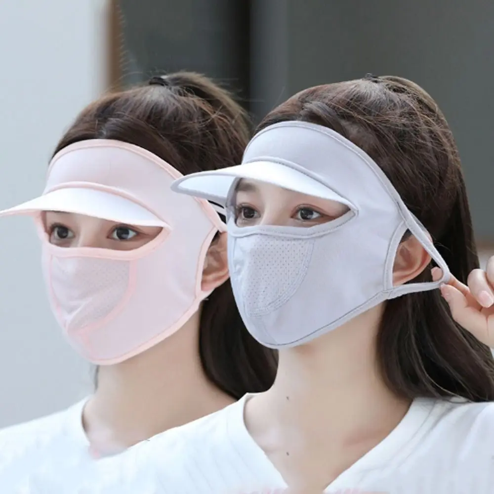 Sommer Eisseide Uv-schutz Gesichtsmaske Mit Schild Für Wandern_voghion.com