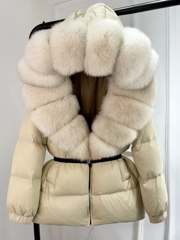 2024 New Fashion Winter Puffer Down Jacket Women Real Fox Fur Hooded Thick Warm 90% White Duck Down Coat Female Waterproof Parka 4