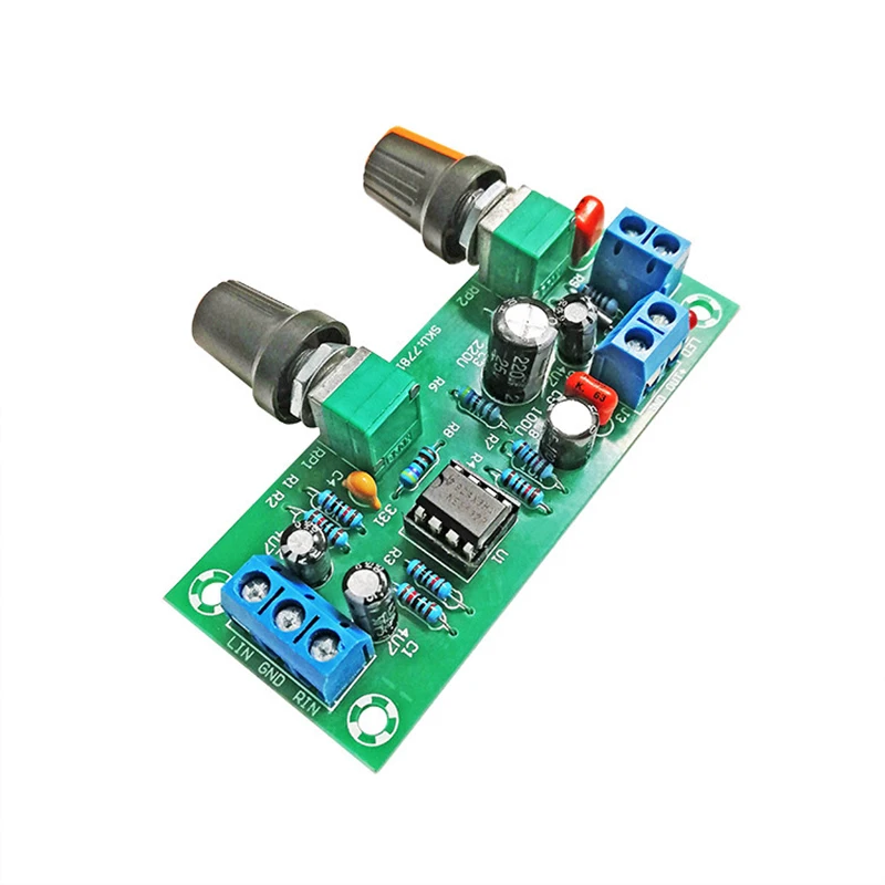 High-precision Single Supply Low Pass Filter Board Subwoofer Preamp Board 2.1 Channel DC 10-24v 22hz-300hz audio amplifier board,pre amplifier,low pass filter