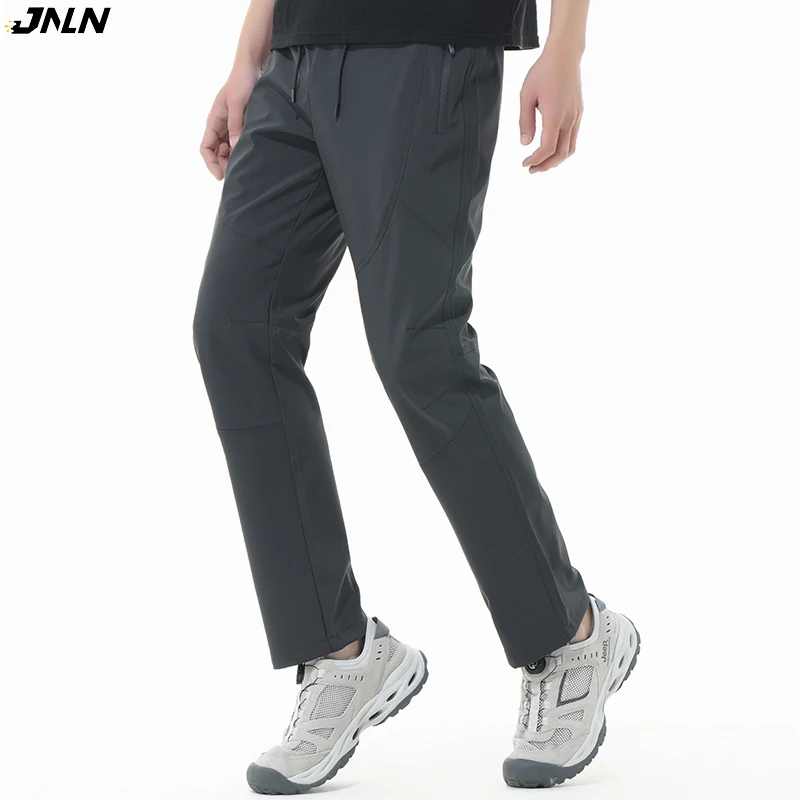 JNLN Hiking Pants Men Outdoor Sports Elasticity Waterproof Cargo Pants Camping Trekking Climbing Mountaineering Rain Trousers