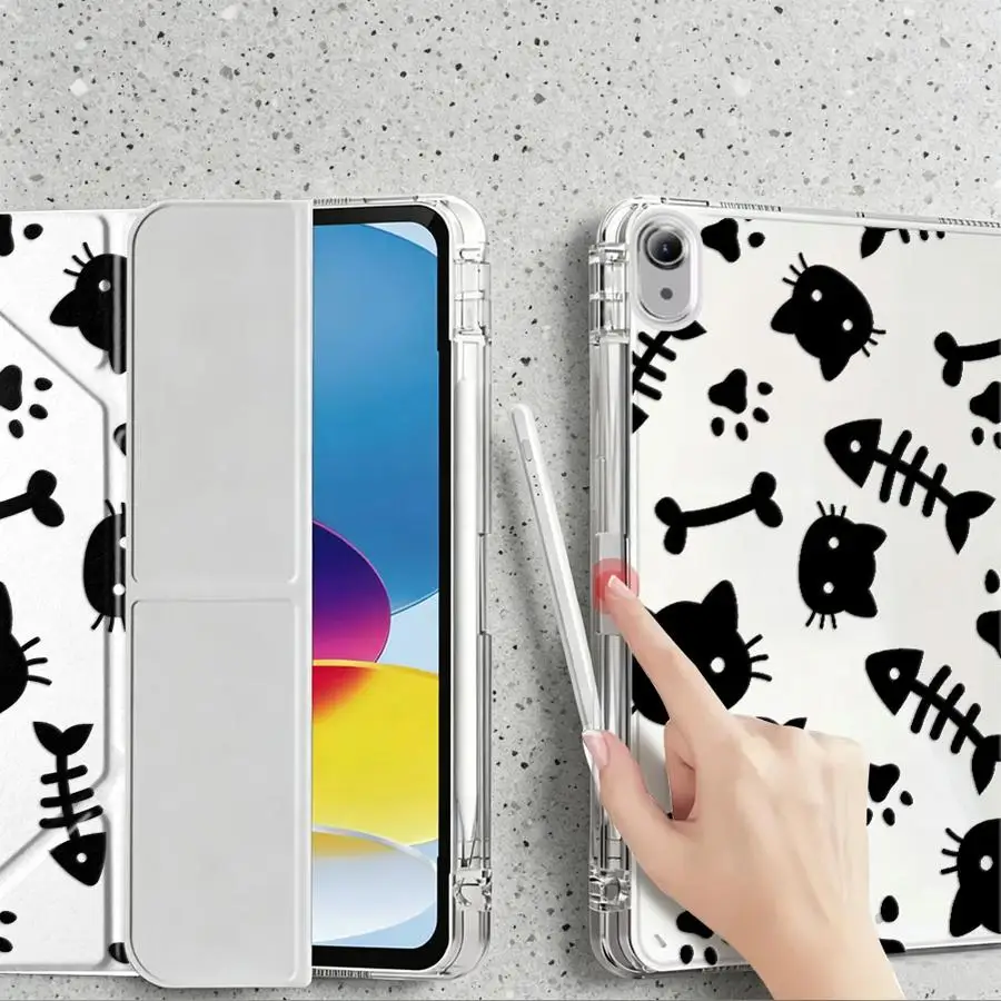 Cute Cat Tablet Case with Pen Slot Cover