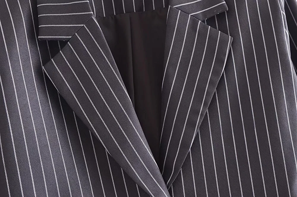 Jaquetas para as Mulheres Moda com Gravata Xnwmnz Listrado Colheita Blazer Cabolsa Vintage Manga Longa Feminino Outerwear Chique Veste Femme 2022 5 com gravata listrado colheita blazer casaco vintage