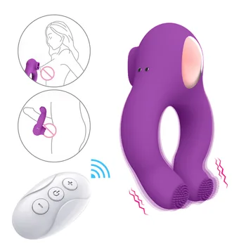 Cock Sleeve Rings Vibrator for Men Penis Massager Male Prostate Stimulation Sucking Sex Toys Couple Clitoris Stimulate Erotic 3