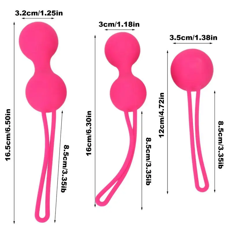 Pelvic Floor Trainer Silicone Muscles Tightening Training Kit 3Pcs Pelvic Floor Strengthening Exercise Balls