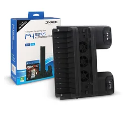 Advanced Cooling and Dual Controller Charging Station (For PS4 black)