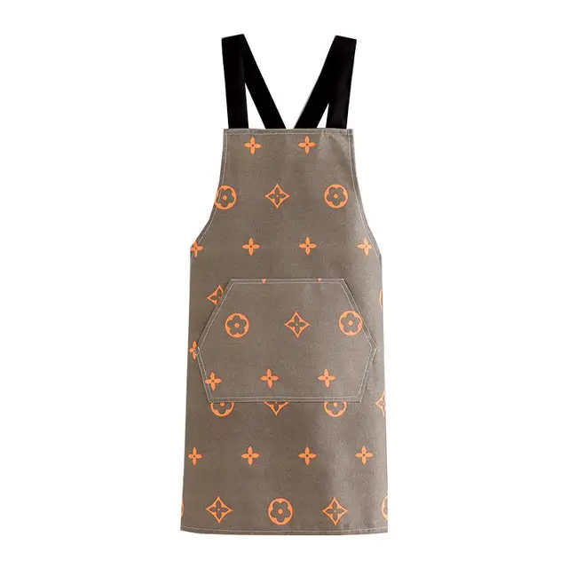 New Cotton Canvas Big Name Style Home Kitchen Fashion Apron Cooking Female Adult Waist Thin Breathable Male Work 5