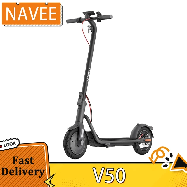 NAVEE V50 Electric Scooter Foldable 600W Max Power 40km Max Range 10 inch  Pneumatic Tire EScooter with AirTag Holder LED Display - AliExpress