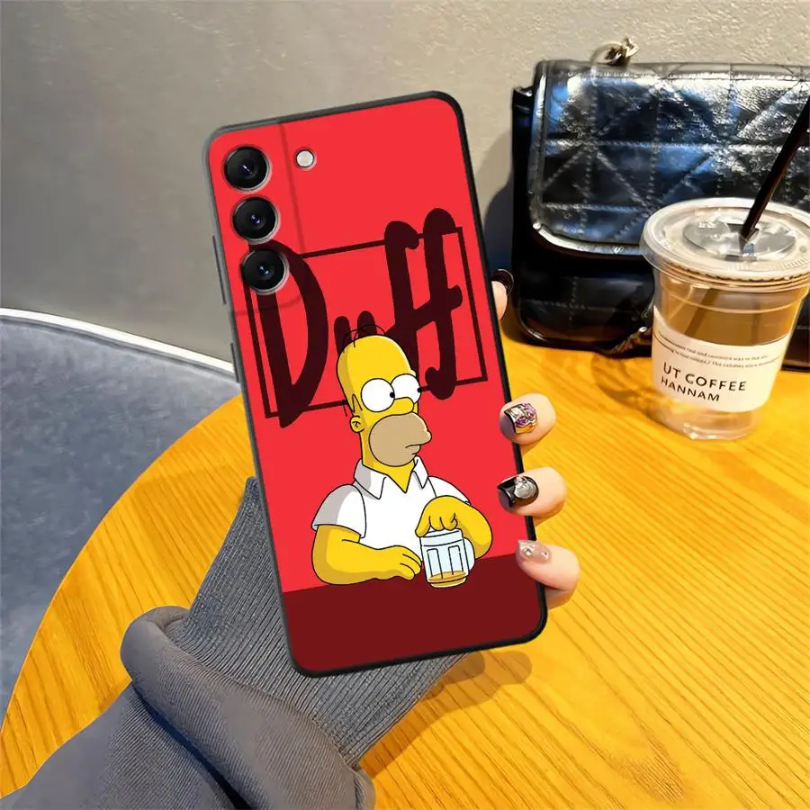 Black Soft Phone Cover with Funny Homer Simpson Design
