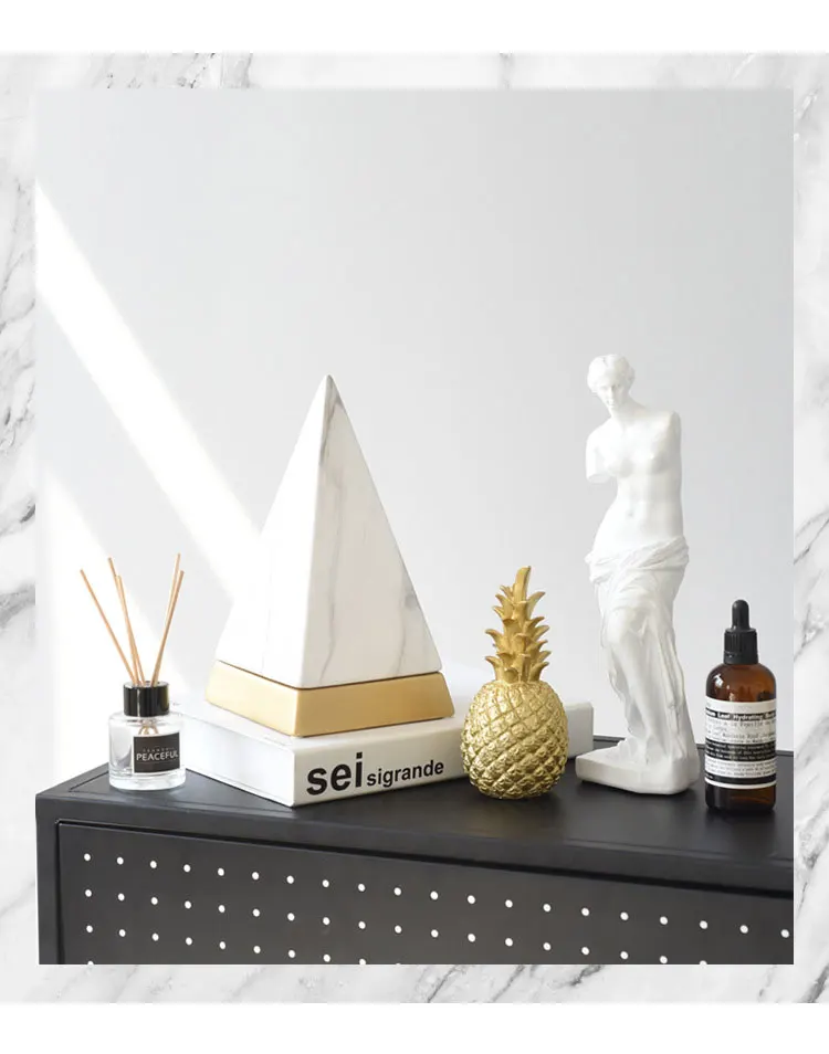 Description Picture 4 of itemDesk Ornaments Light Luxury Ceramic Pyramid Creative Figurine Nordic Style Bookcase Living Room Home Decoration Crafts