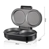 Double Mini Omelet Maker Round Non-Stick Grids Makes 2 Personalized Individual Breakfast Chaffles & Hamburger 6