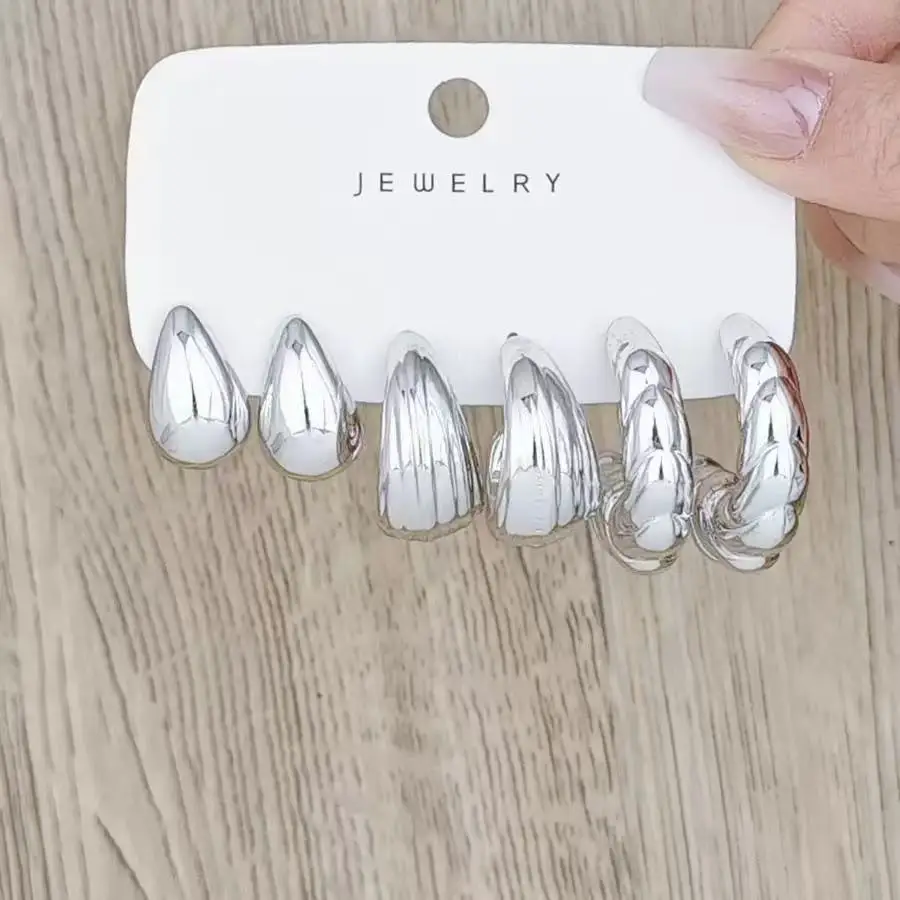 Rosa Chunky Hoop Earrings Set 5