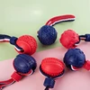 Bite Resistant Dogs Chewing Toys Pet Interactive Training Rope Knot Balls Puppy Tooth Cleaning Molar Ball with String Dog Toy 3