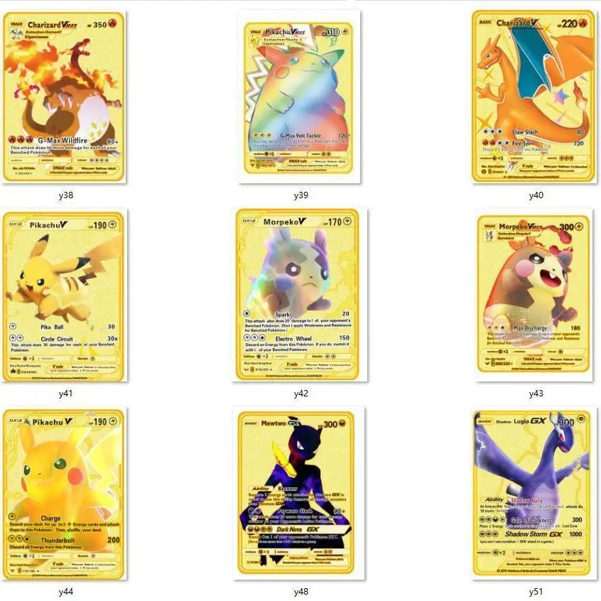 

New Metal Steel Cards Spanish English Pokemon Metal Card Pet Elf Quick Sell Through Pocket Monster Cards Gifts Kids