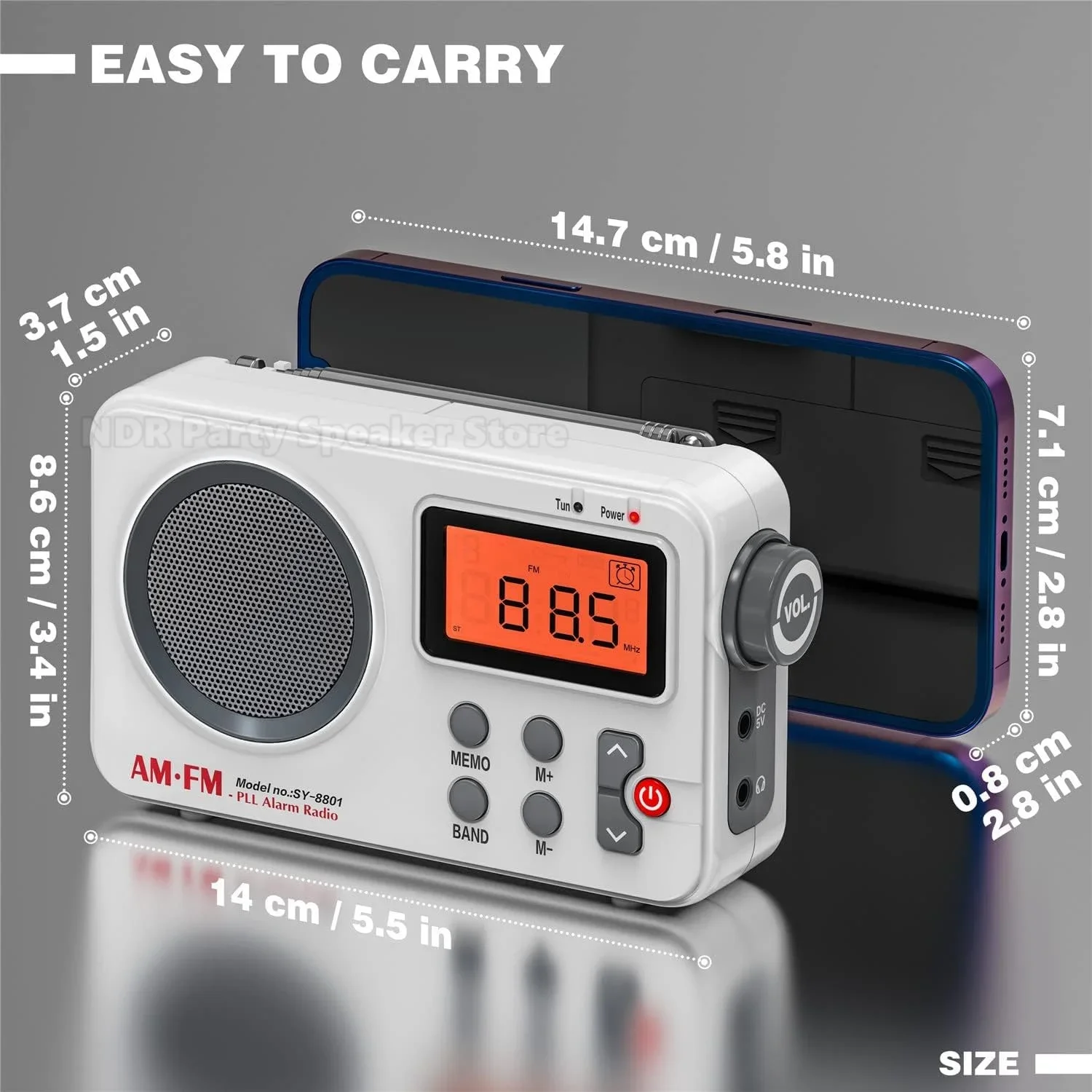 USB Powered Radio SY-8801 Digital AM/FM Radio With Backlit Display ...