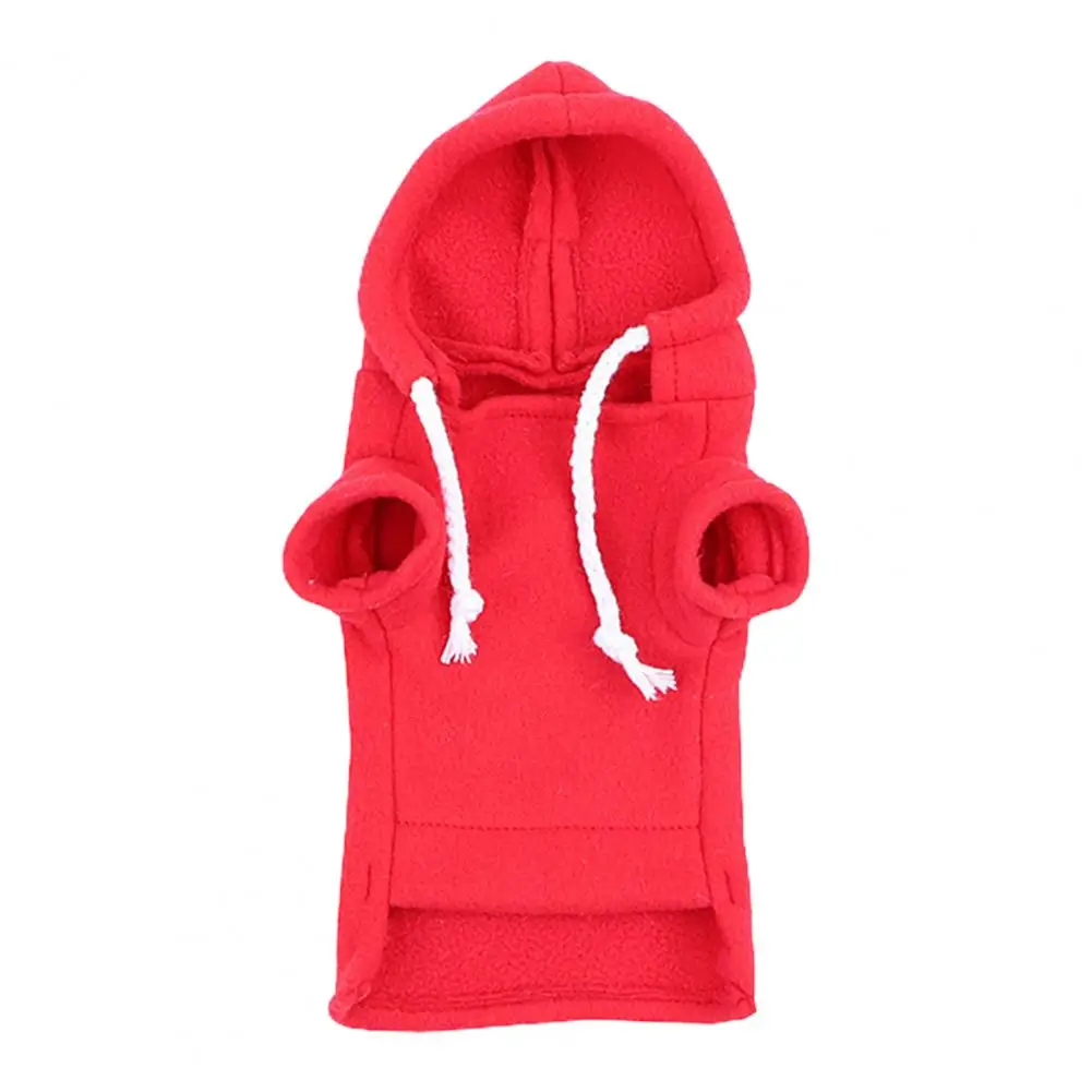 Pet Slippers and Costumes Cute Ferret Hoodie Solid Color Drawstring Hooded Sweatshirt Thick Fleece Foreleg Elastic Hamster Guinea Clothes