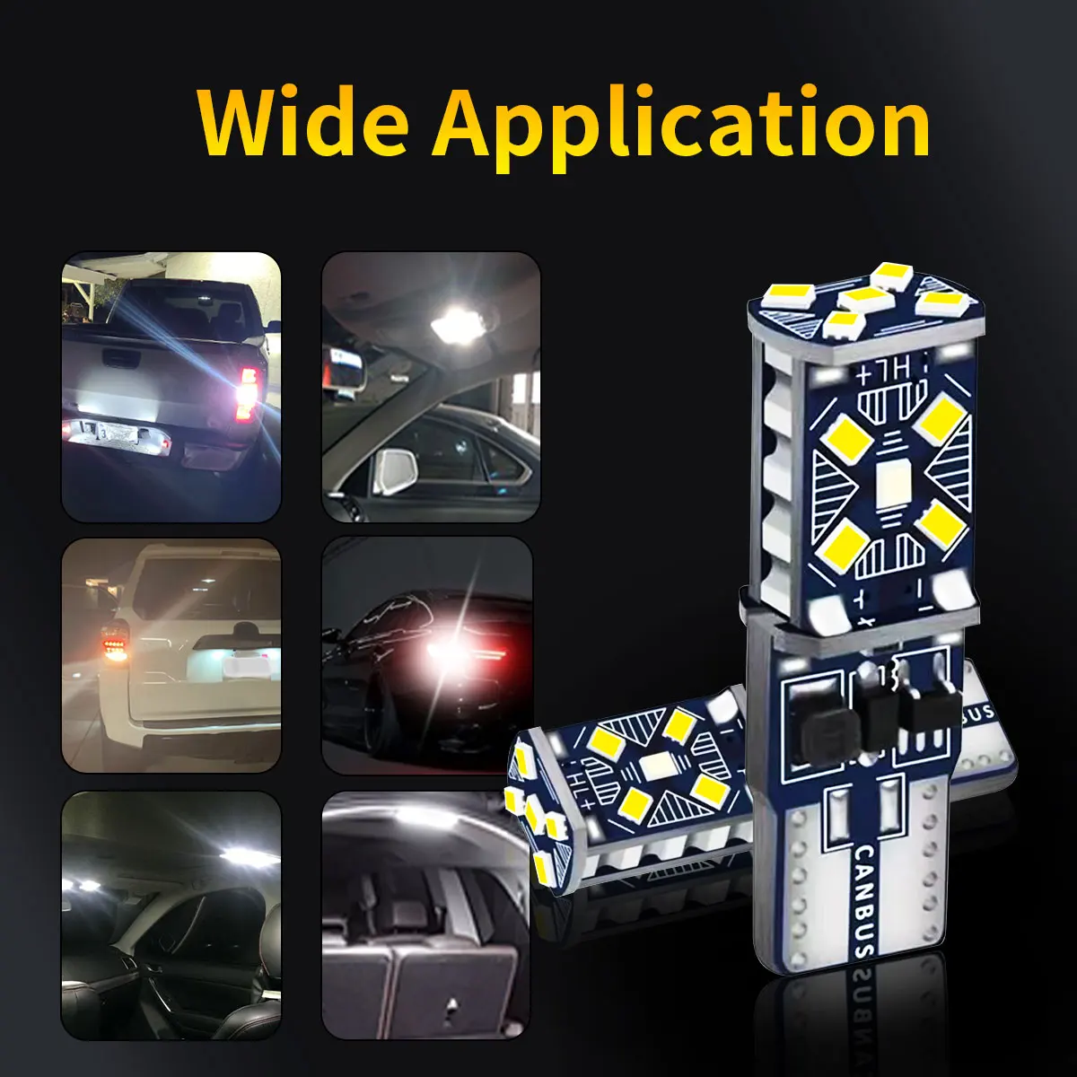 10개 T10 W5W 2016 15SMD LED 자동차 신호등 전구 12V 플러그 앤 플레이 자동차 방향등 안개등 독서등 브레이크 신호등