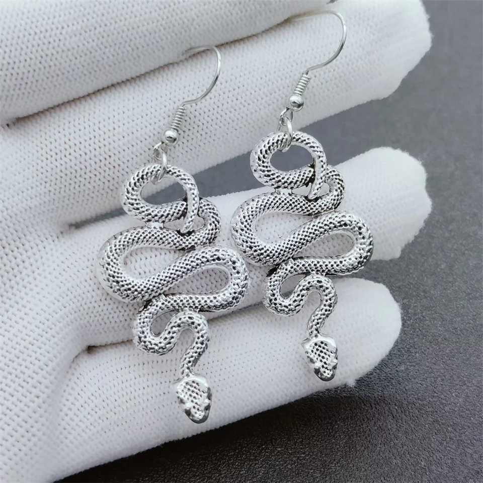 Boucles Pendantes Vintage Boucles D'oreilles Serpent FIOROYAL - Titane G23 Hypoallergénique Plaqué Or 14 Carats Bijou Animalier Tendance