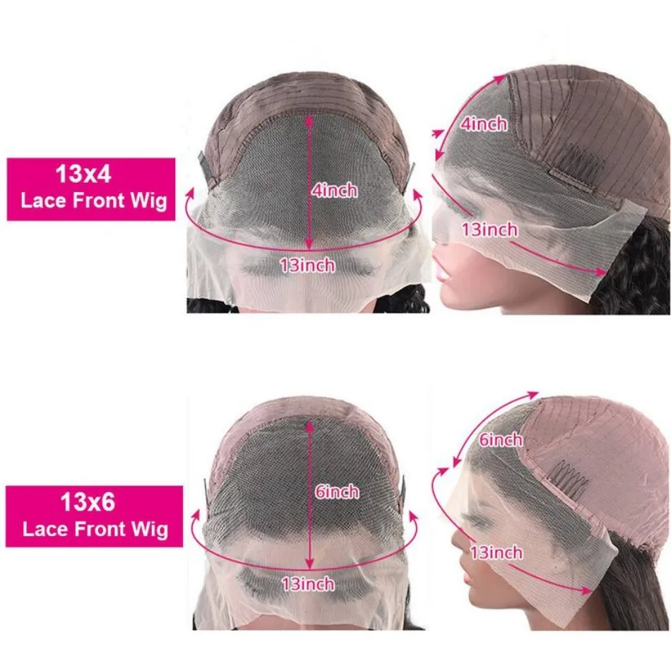 Curly Chocolate Brown Human Hair Wigs 100% 13X6 Hd Lace Frontal Wig Deep Water Wave Lace Front Wigs Preplucked Brazilian 30 Inch