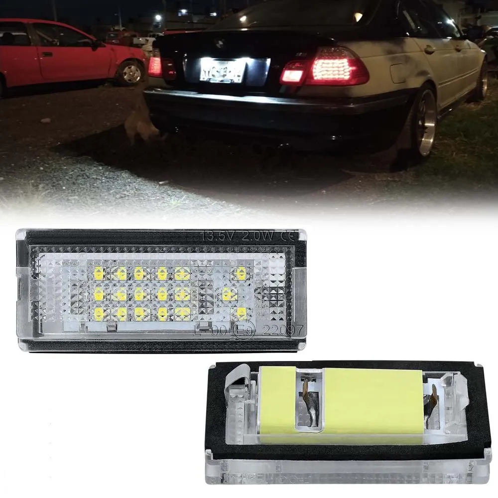 

OEM-Fit 3W 18SMD Xenon White Full LED License Plate Light Kit Fit For 2004-2006 BMW E46 LCI/Facelift 325ci 330ci M3 2-Coor Coupe