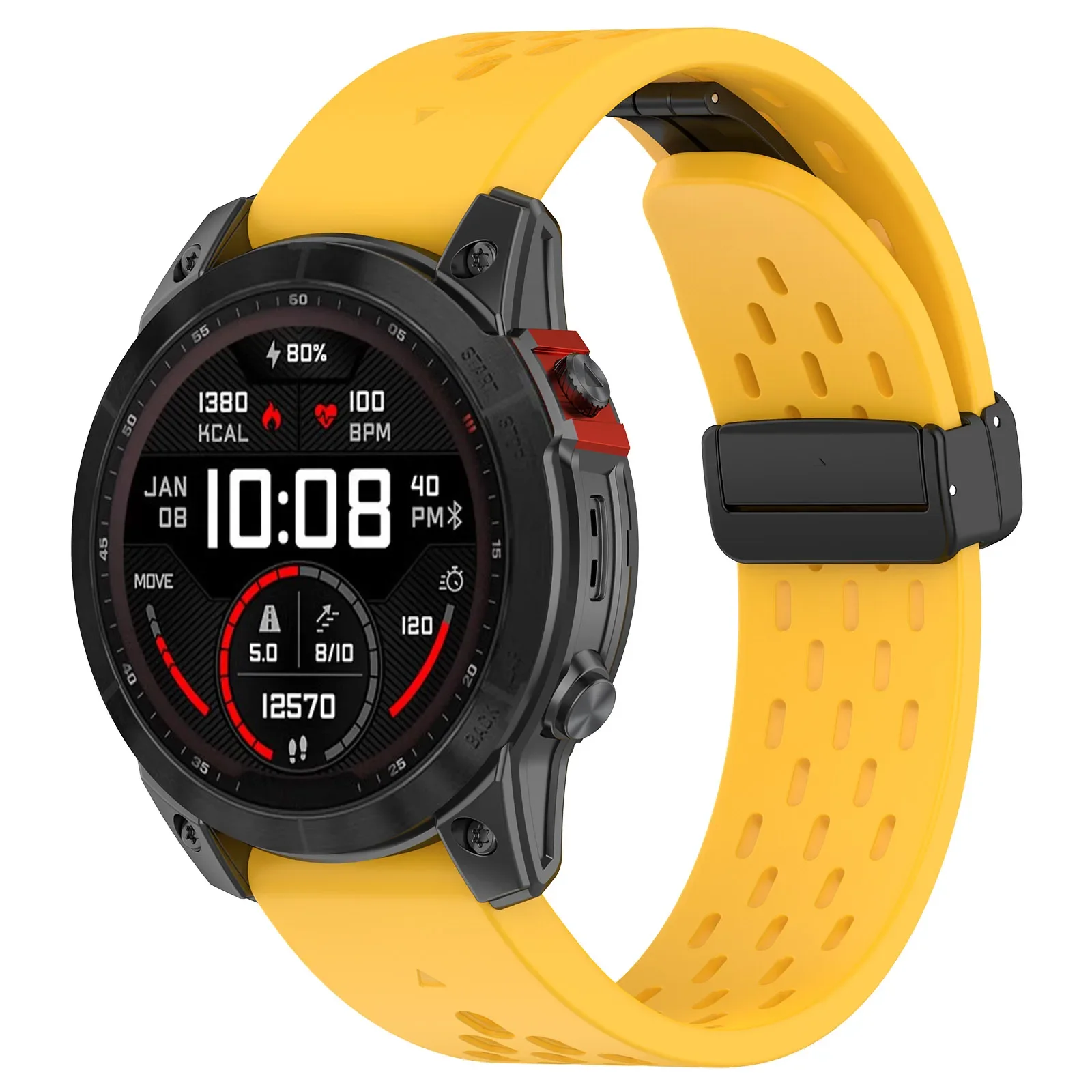 Enhanced Silicone Magnetic Watch Band Strap, 20/22/26mm – Versatile and Durable Replacement Accessory