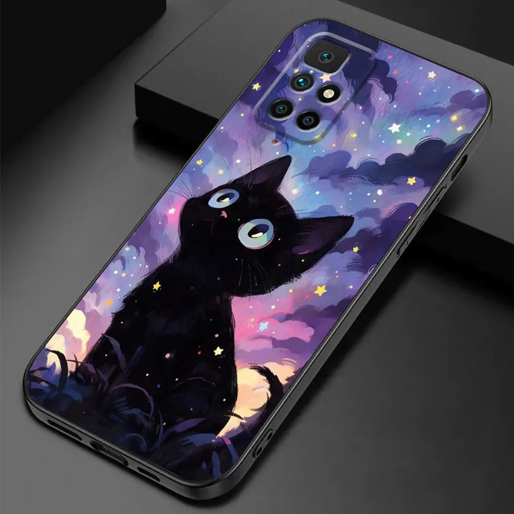Van Gogh Art Cute Kitty TPU Soft Phone Case Cover