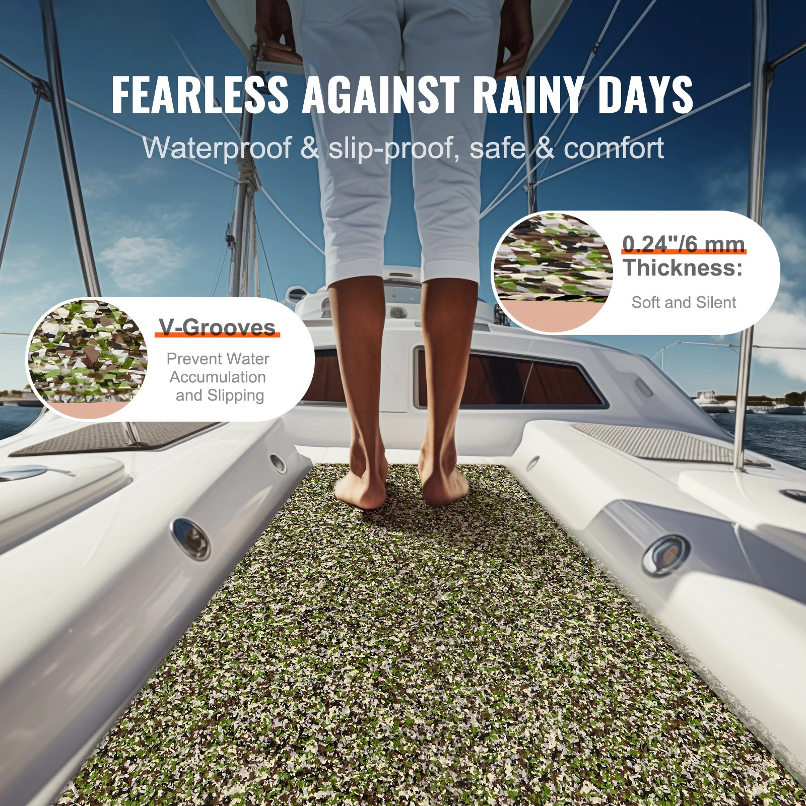 SucceBuy Boat Flooring EVA Foam Boat Decking Non-Slip Self-Adhesive Flooring Marine Carpet for Boats Yacht Pontoon Kayak Decking