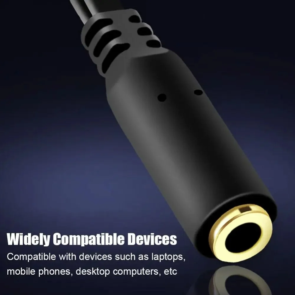 3.5mm Audio Splitter Cable 1 Male to 2 Female Y Splitter for Computer Laptop Headphone Microphone AUX Jack Adapter