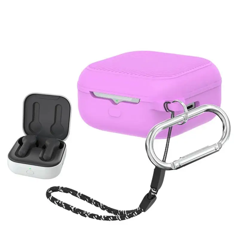 

Earphone Silicone Case Earbud Pouch Carry Bag Silicone Cover With Carabiner Anti-Lost Strap Portable Case For Echo Buds 2023