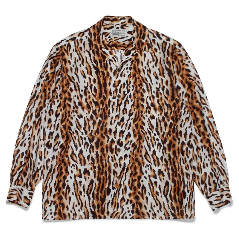 WACKO MARIA 23AW Autumn Winter New SHIRT Leopard Print Hawaiian Long Sleeve Men Women Shirt Lapel Tops