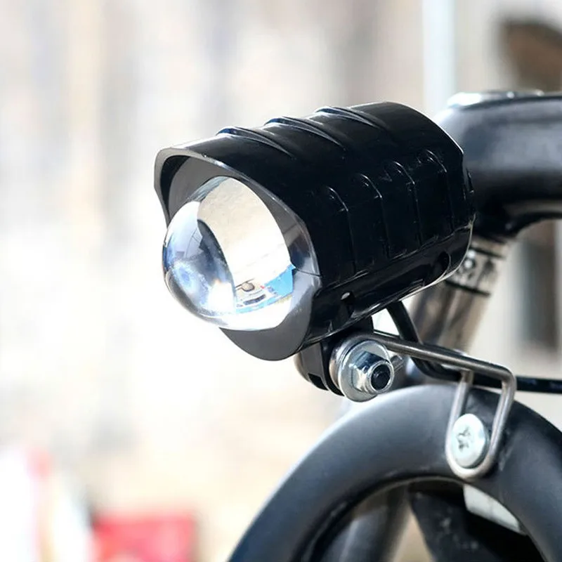 36 60V With Horn High Brightness LED Front Fork Light Ebike Headlight SM Connector Spotlight