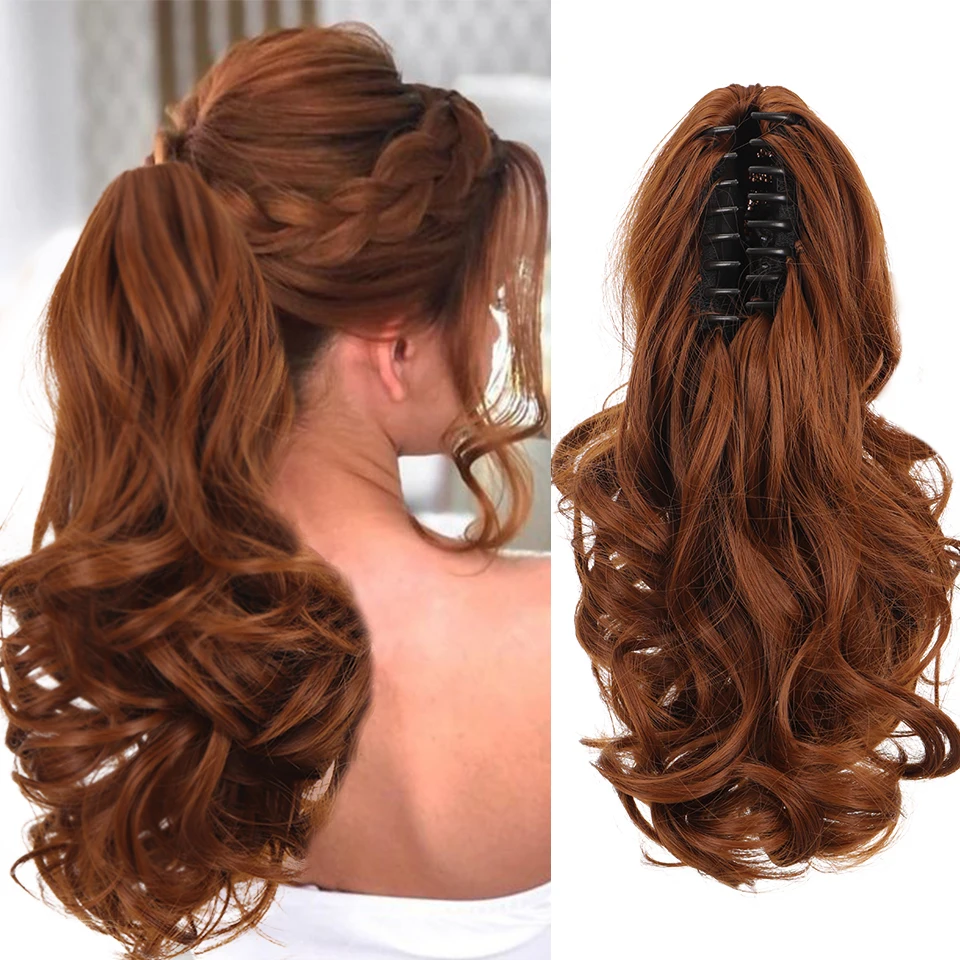 

DIFEI Synthetic Wig Hairpin Ponytail Hair Extension Wig Natural Black Heat-resistant Women's Wig Clip Ponytail Curly Hair