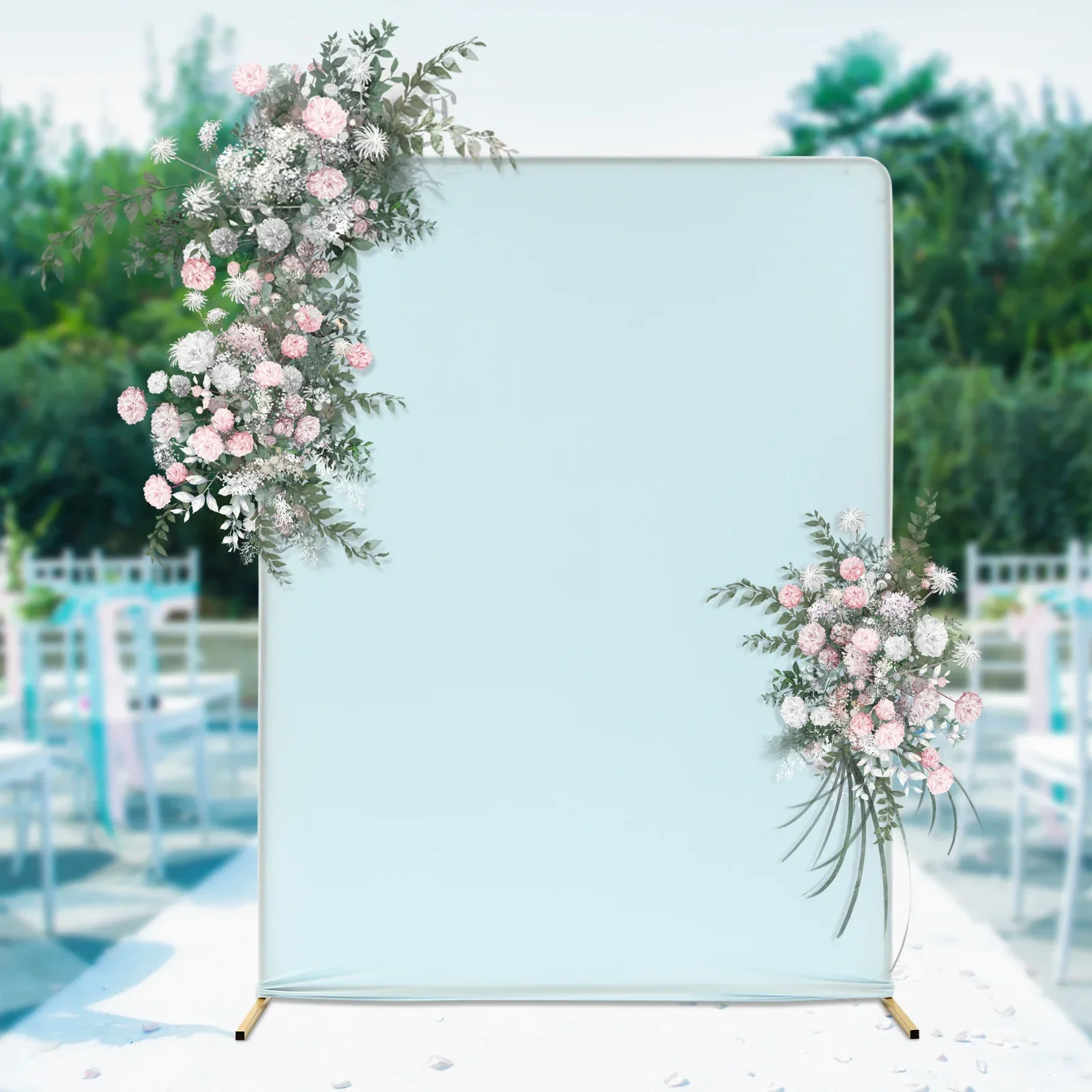 Durable Wedding Stand with Iron Frame, Gold & Blue Finish, 164 lbs Capacity, Simple Assembly, Easy to Clean & Store 4