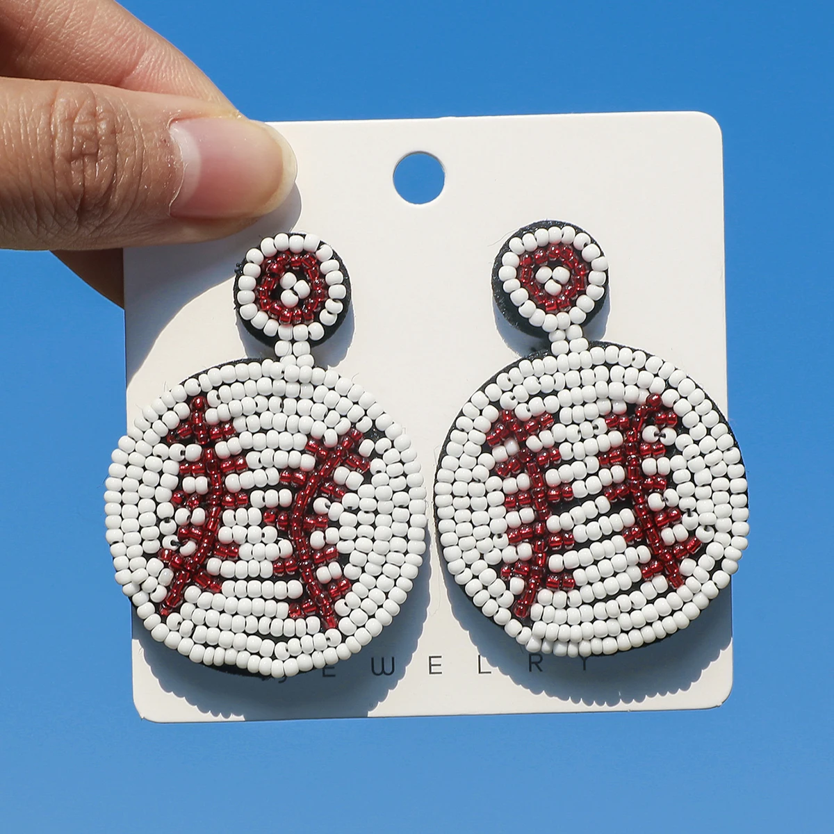 Boho Fashion Sports Theme Handmade Seed Beads Drop Earrings for Women Multi-style Baseball Volleyball Football Earrings Jewelry