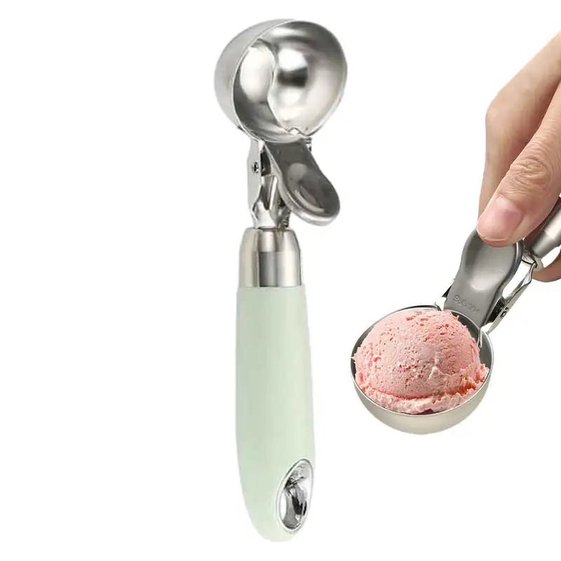 

Stainless Steel Ice Cream Scoop With Trigger Portion Control Cupcake Spoon Kitchen Accessories For Home Dessert Shop Cafe Bar