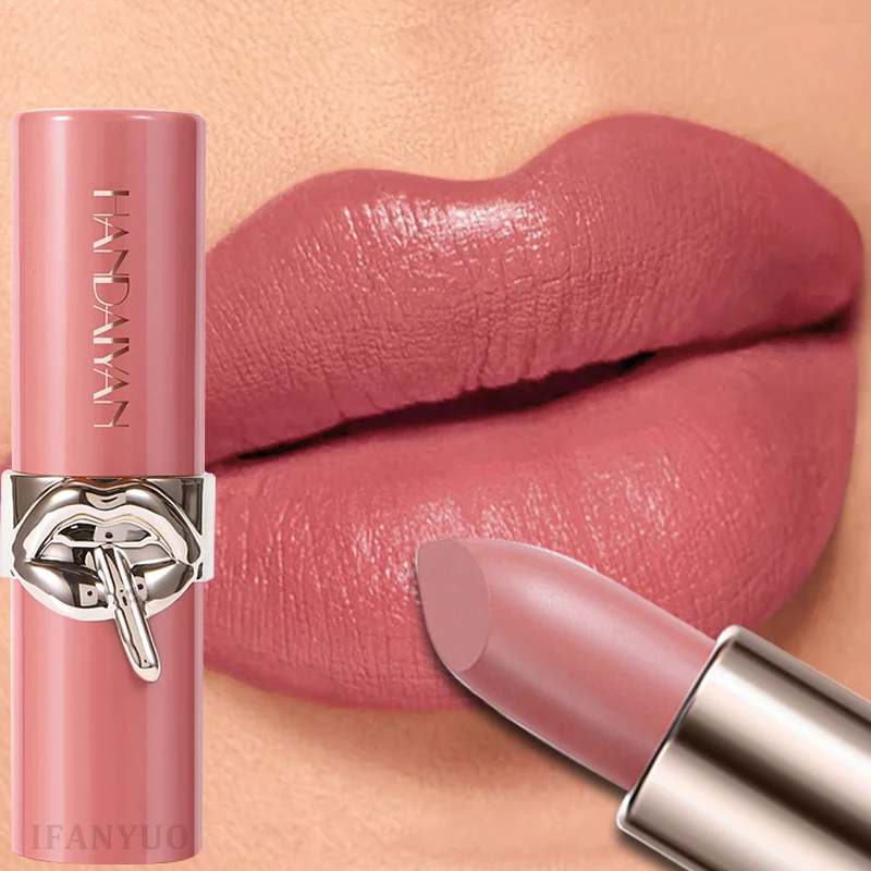 HANDAIYAN Matte Lipstick Waterproof Lasting Non-Stick Cup Lip Stain Classic High Pigment Lipstick Velvet Lip Cosmetics Makeup_voghion.com