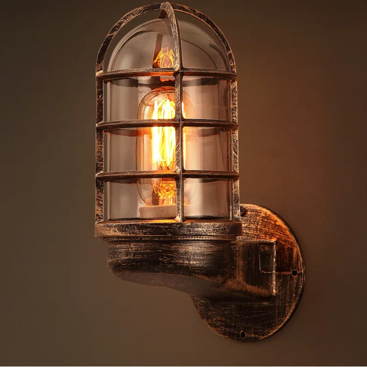 Wall Light Outdoor Vintage Loft Wall Lamp Waterproof Coffee Bar Corridor Aisle Porch Lights E27 Balcony Restaurant Pub Club Wall Sconce