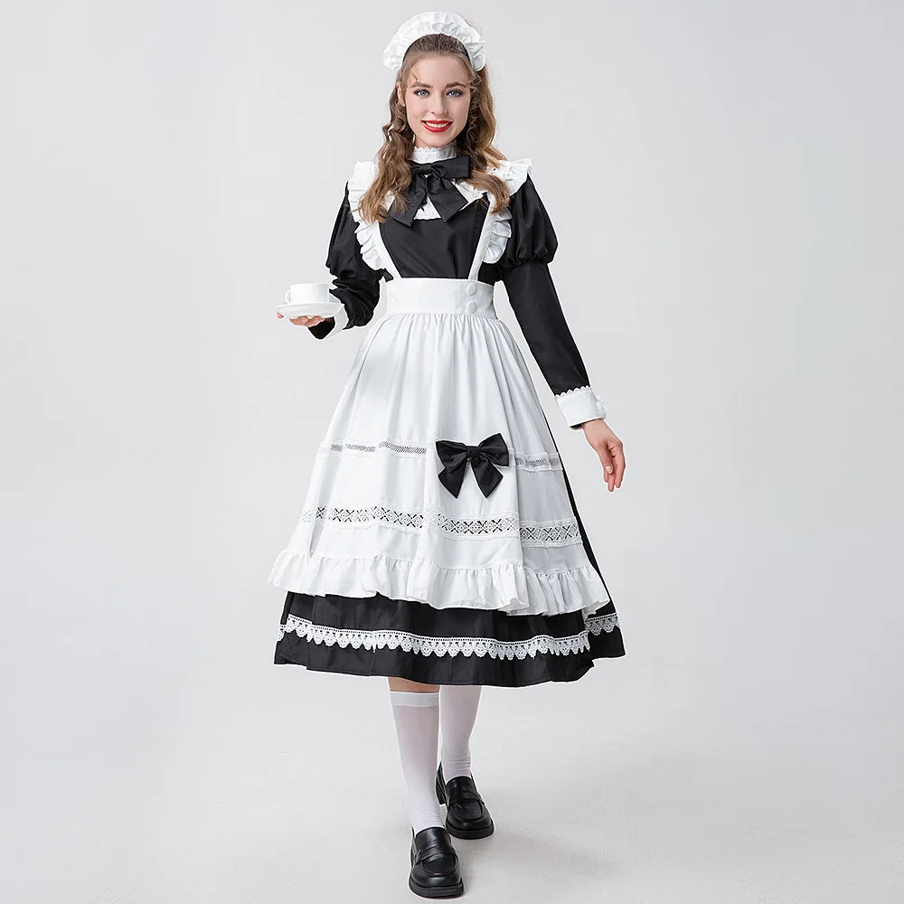 

British Aristocrat Long-Sleeved Maid Cosplay Dress British Butler Day Uniform