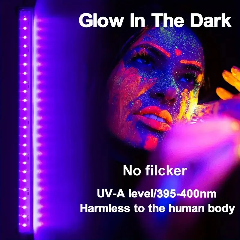 LED Black Light 5W 395nm 400nm T5 UV Blacklight Bar for Fluorescent Tapestry Poster Body Paint Glow Halloween Decor Xmas Party
