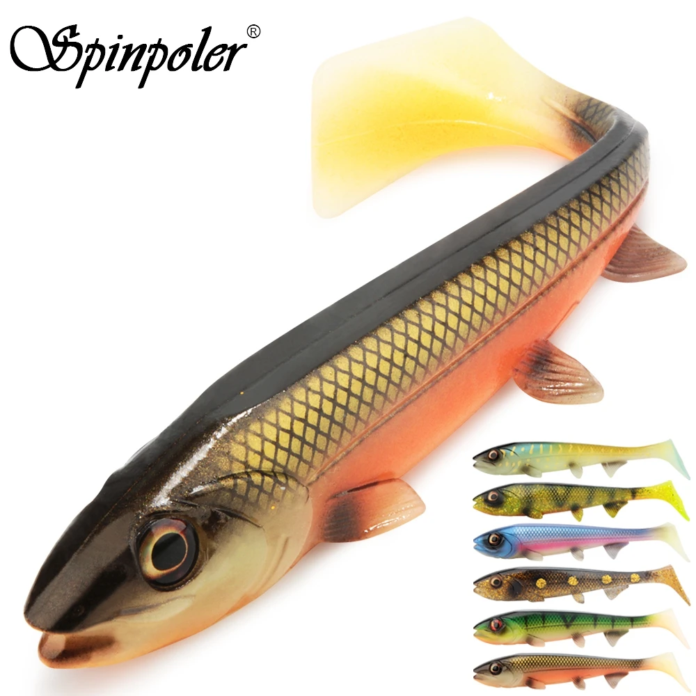 Spinpoler Shad Fishing Lure Soft Bait 140mm/180mm Plastics Baits Swimbait  Jigging Lure Artificial Baits Square Tail Deep Water