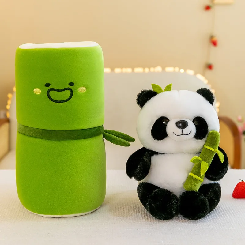 thumbnail image 1 of Juego de 25 cm de panda de tubo de bambú kawaii, muñeco de peluche, bonito peluche, animal de peluche suave para abrazar, regalo de cumpleaños o de Navidad para niños, 1 of 5