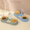 3 In 1 Dual-bowl Feeder with Gravity Water Bottle for Multi-pet Household Integrated Design Easy to Clean Cat Bowl for Puppy Cat 6