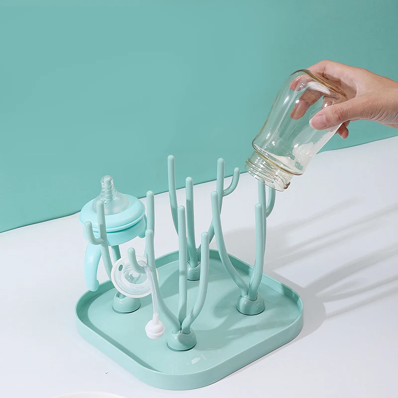 Bottle Dry Rack Baby Bottle Drain Drying Rack Solid Color Newborn