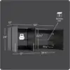 54" Wall Tool Cabinet Black Storage Bathroom Cabinet Pantry Cabinet with 2 Adjustable Shelves 12" D x 54" W x 24" H 3
