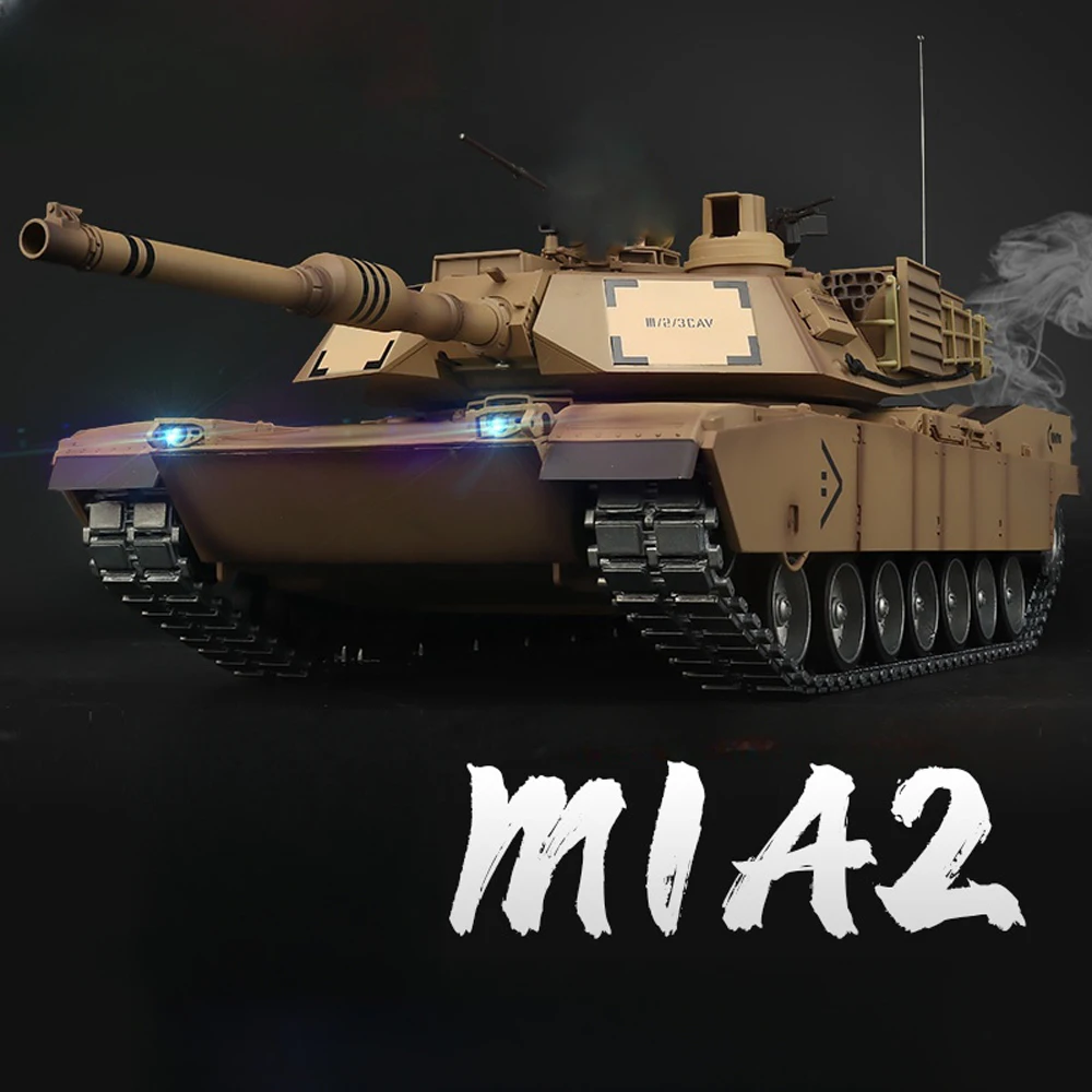 Remote Control Tank Heng Long 1/16 TK7.0 Customize 3918 USA M1A2 Abrams Main Battle RC Tank Turret Barrel Recoil BB Shooting Children Toys