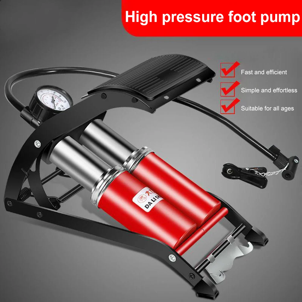 Electric Inflator Pump Foldable Foot Pedal Pump High Pressure Motorcycle Tyre Inflator Air Compressor for Bicycle Electric Bike