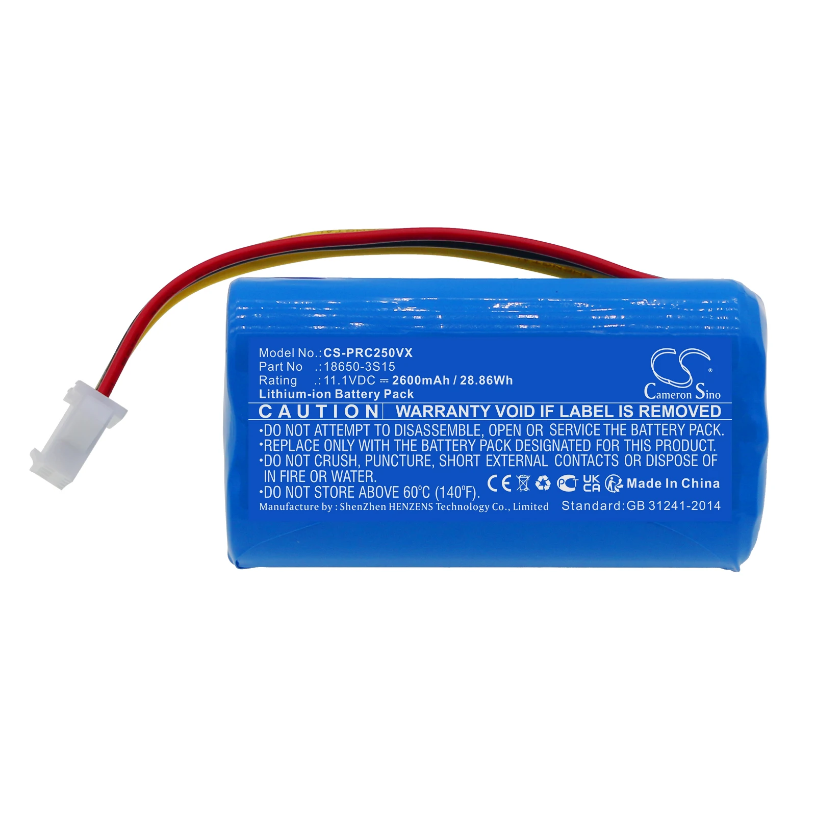 

Vacuum Battery For Pure 18650-3S15 CleanMate S460 PUCRC25 PUCRC26B robot vacuum cleaner Capacity 2600mAh / 28.86Wh Color Blue