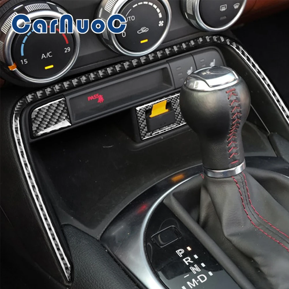 

Carbon Fiber Stickers Console A/C Panel Lower Button Decorative Trim Car Interior Accessories For Mazda MX-5 Miata 2016-2020