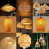 Bamboo Hanging Lamp Pendant Ceiling Light Rattan Wicker Lustre Hand Knit Braiding Suspended Home Dining люстра потолочная 1