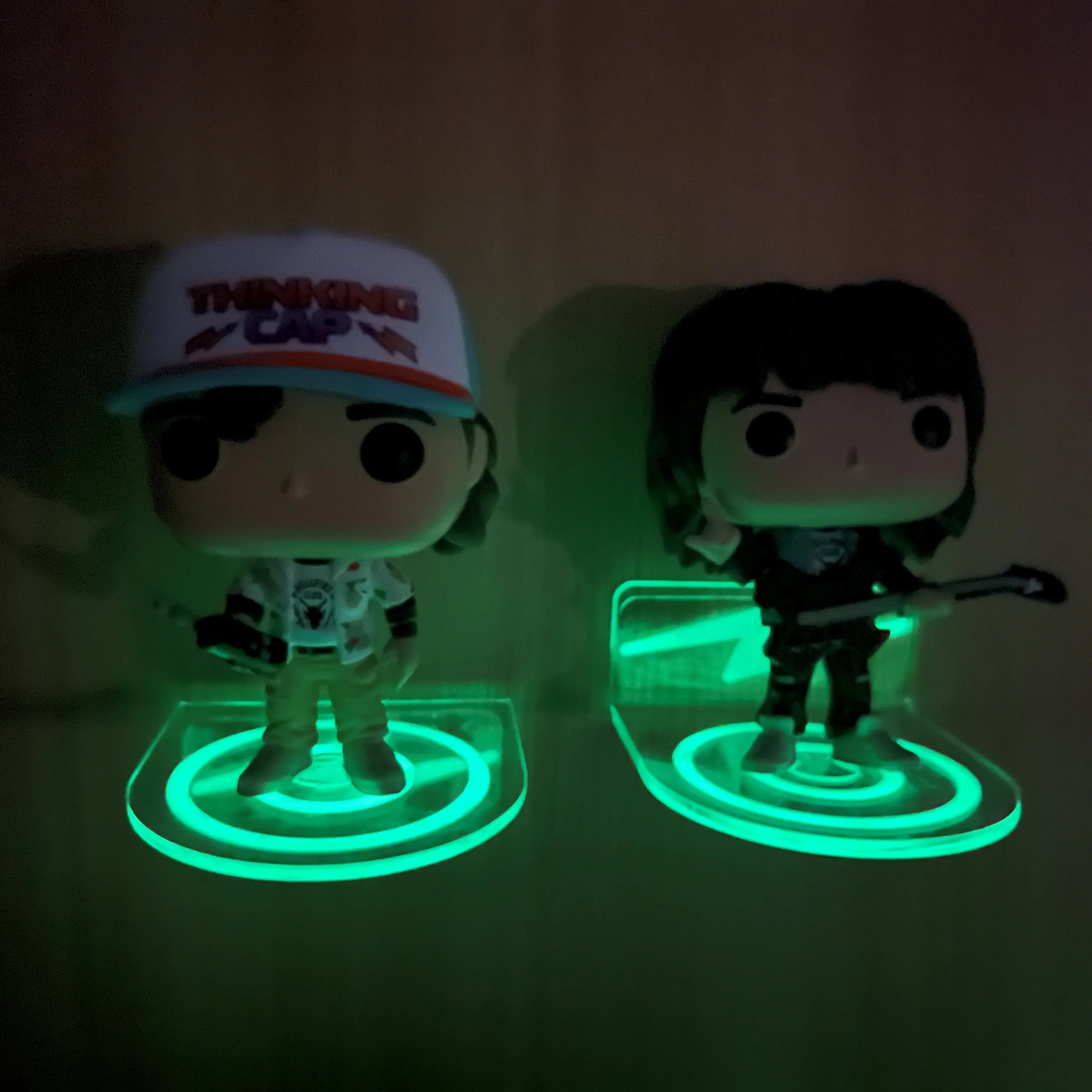 Description Picture 5 of item10 Packs of Clear Acrylic Floating Shelves for Funko Pop Figures, Wall-Mounted Mini Hanging Display Stands That Glow at Night